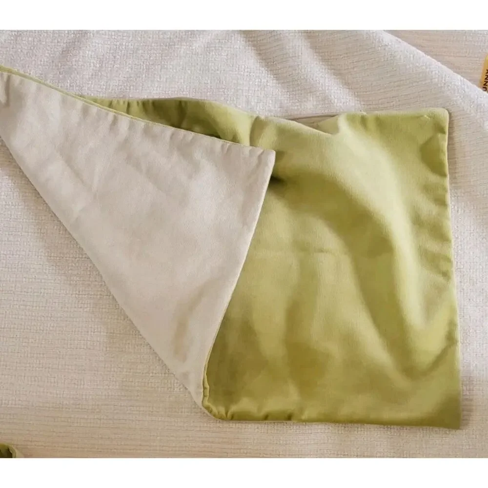 2008 Pottery Barn Velvet Lumbar Pillow Cover 26 X 16” Lime Green EUC